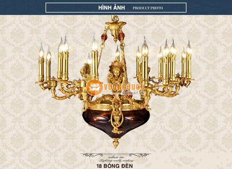 Đèn chùm đồng nhập khẩu nghệ thuật abr184-7